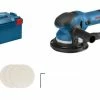 Bosch 0601257101 - Ponceuse Excentrique GET 75-150 Poignée, Clé Pour Vis à Six-pans, Déflecteur, Connexion D'aspirateur, 3x Feuille Abrasive, Plateau - 0601257101
